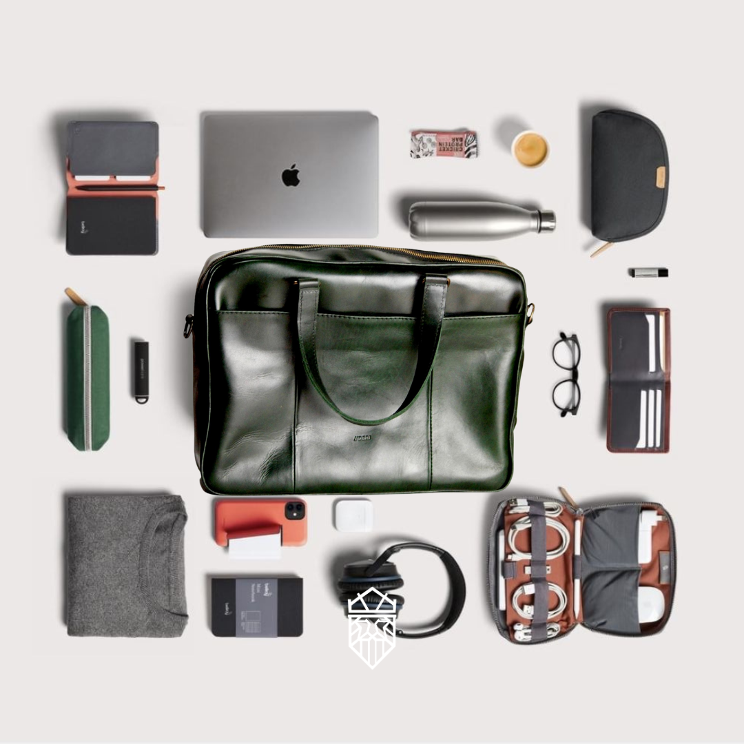 Maletín de Piel Genuina – Edición Exclusiva Verde Esmeralda & Azul Marino