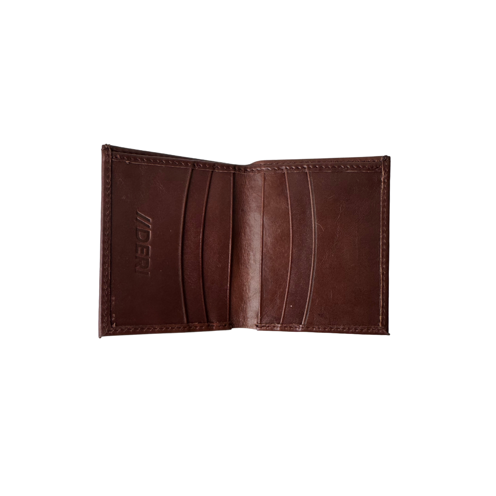 Cartera Bifold de Piel Genuina – Negro / Café