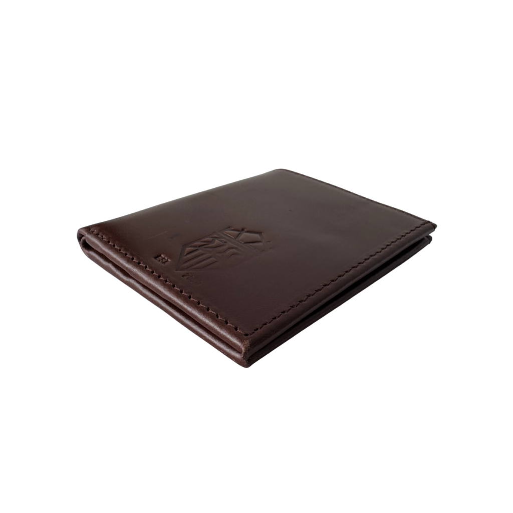 Cartera Bifold de Piel Genuina – Negro / Café