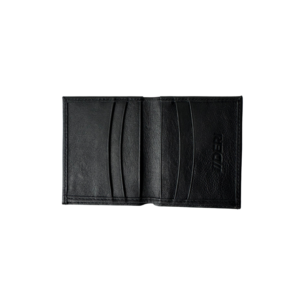 Cartera Bifold de Piel Genuina – Negro / Café