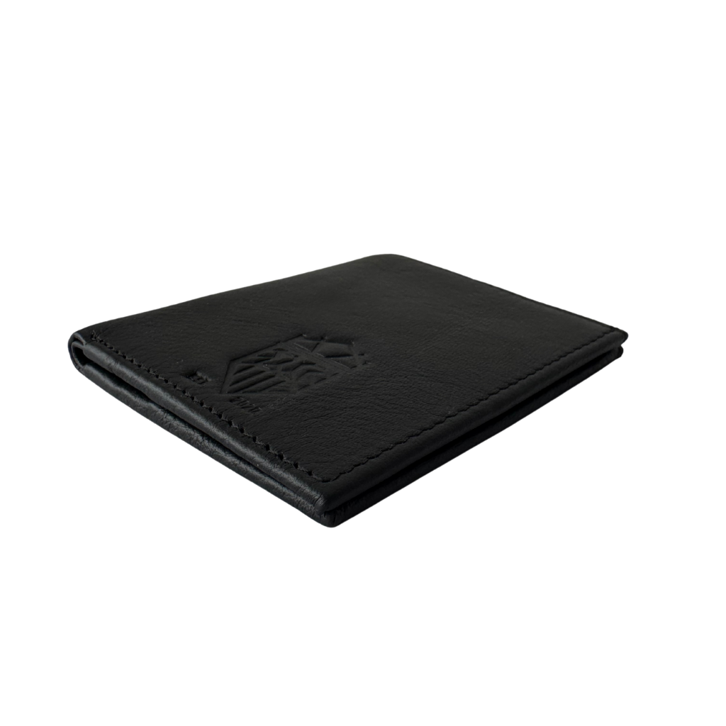 Cartera Bifold de Piel Genuina – Negro / Café