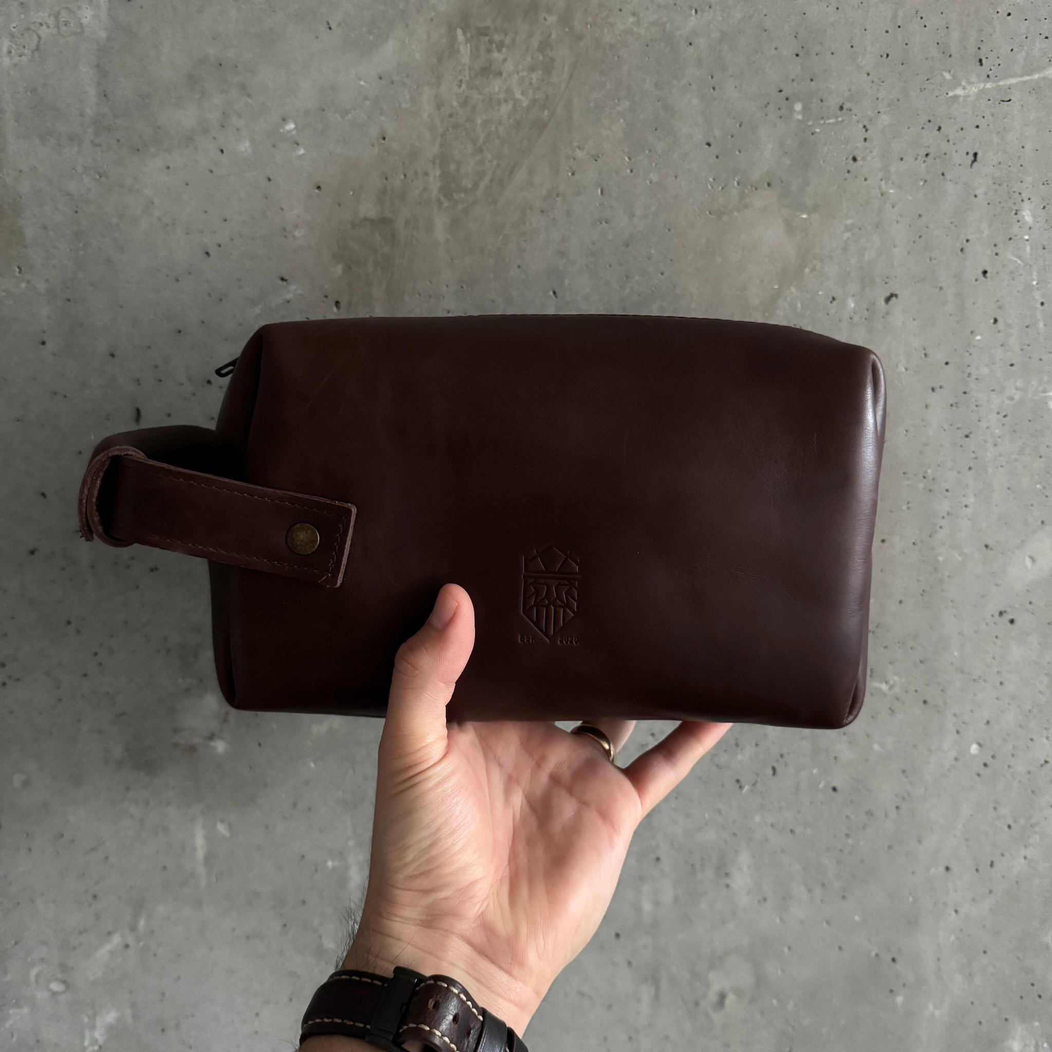 Neceser de Piel Genuina – Negro / Café