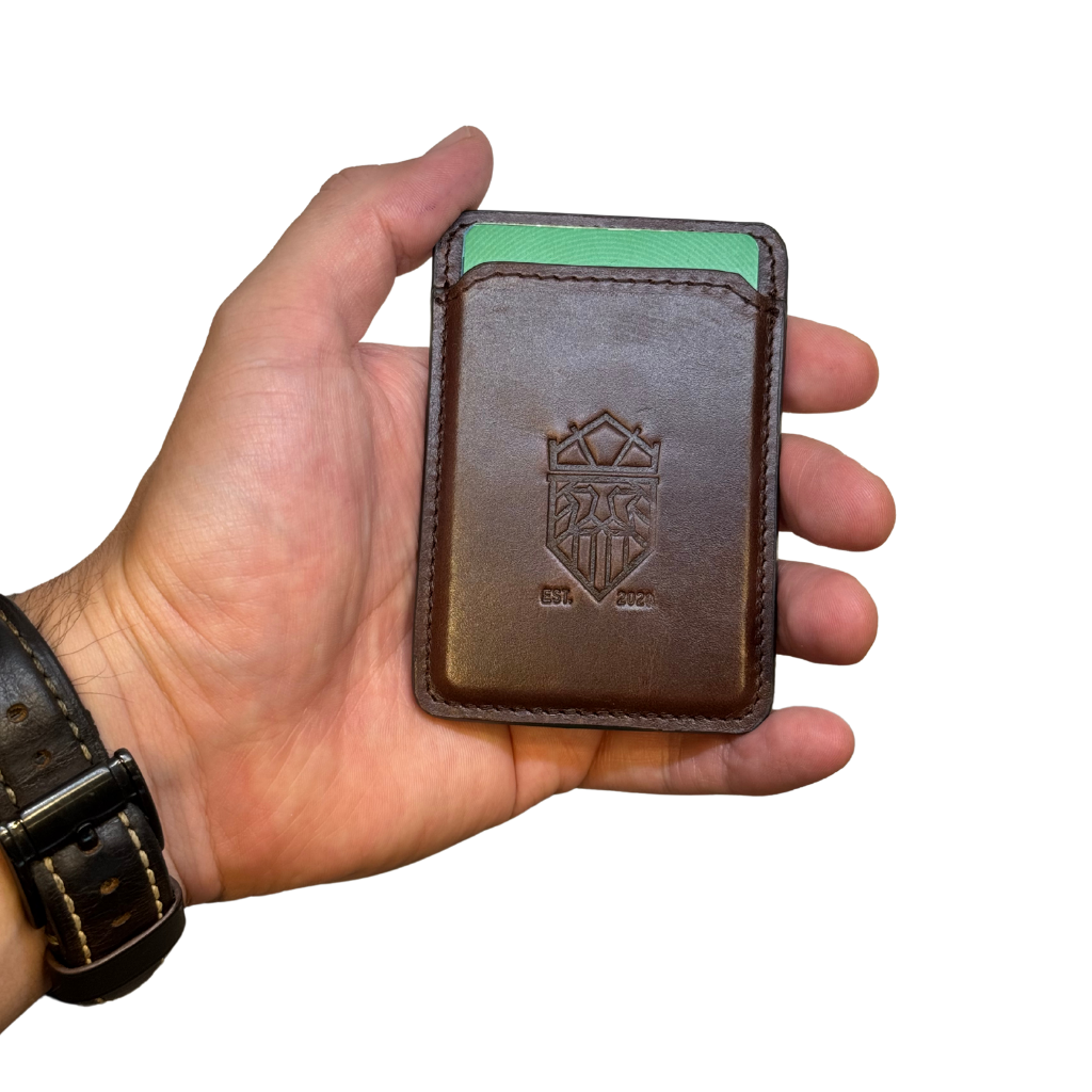 Magsafe Porta Tarjetas Magnético de Piel Genuina - Negro / Café