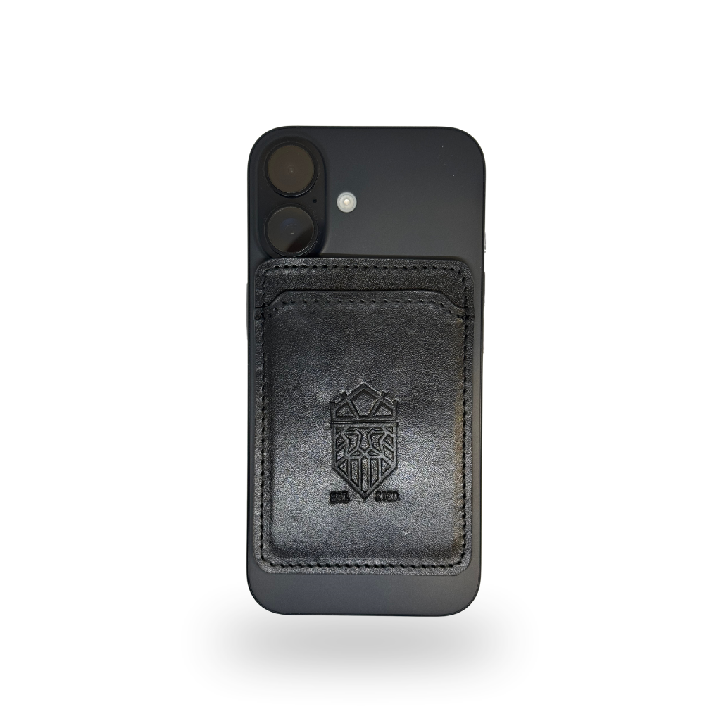 Magsafe Porta Tarjetas Magnético de Piel Genuina - Negro / Café