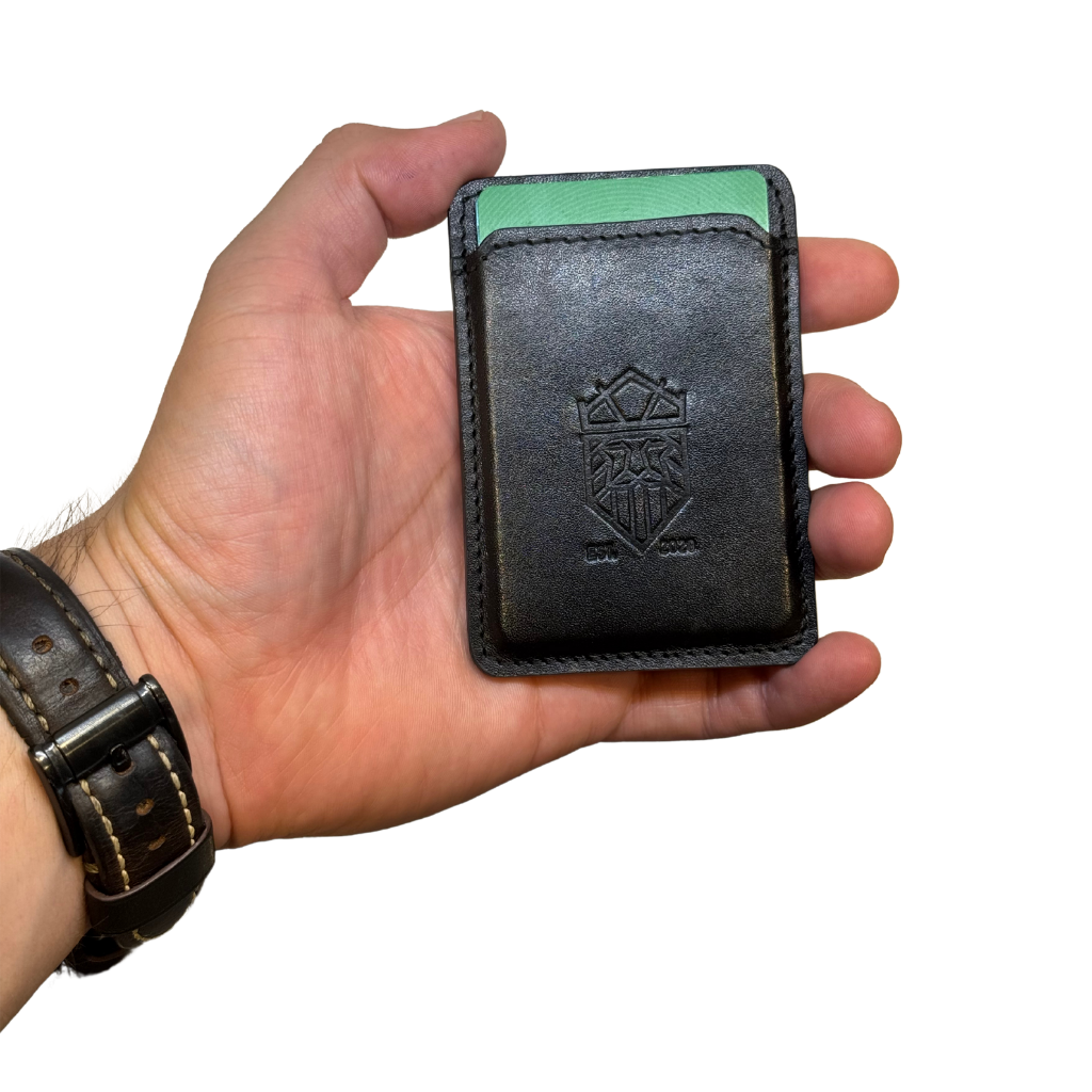 Magsafe Porta Tarjetas Magnético de Piel Genuina - Negro / Café