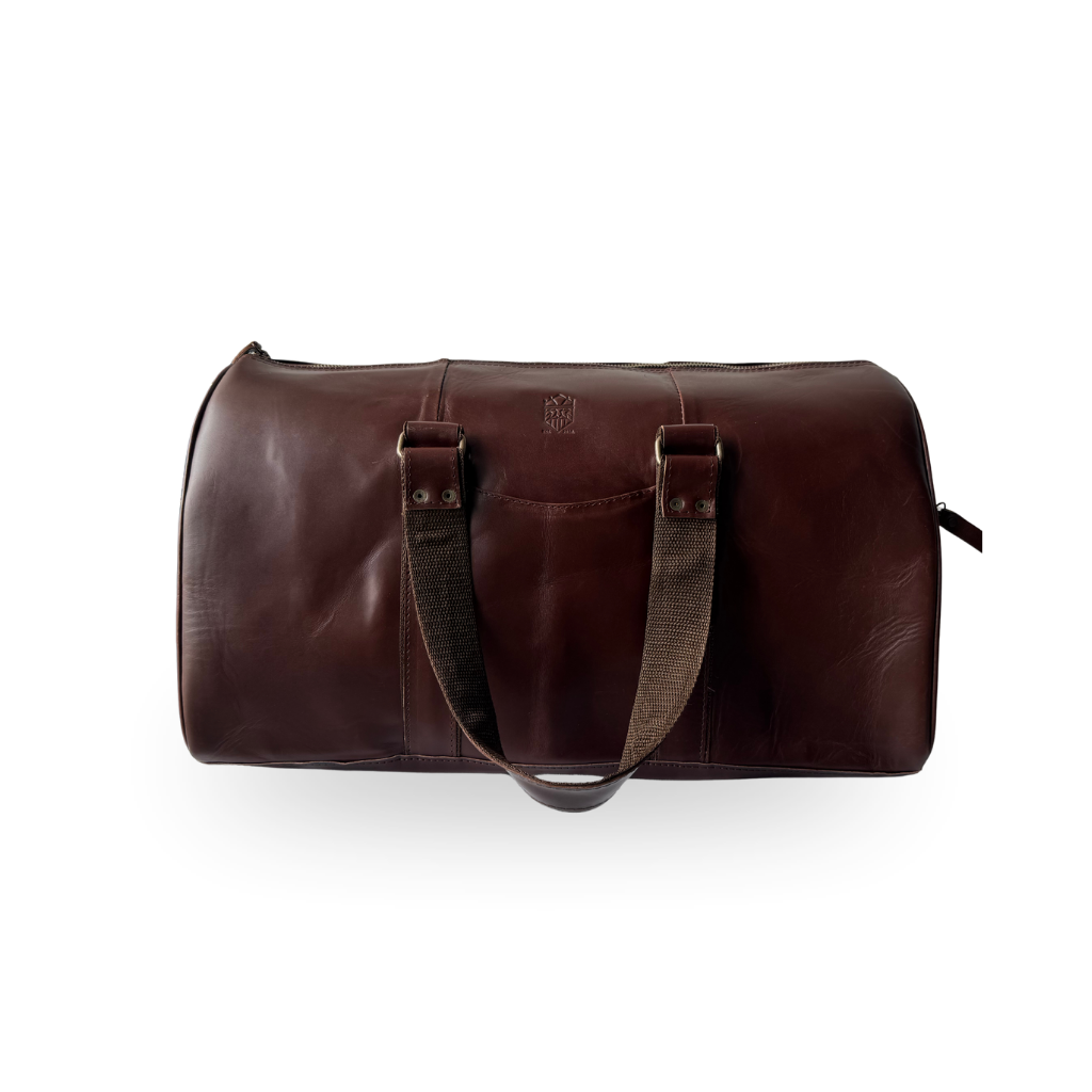 Maleta Duffle de Piel Genuina – Negro / Café