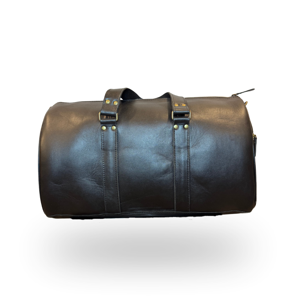 Maleta Duffle de Piel Genuina – Negro / Café