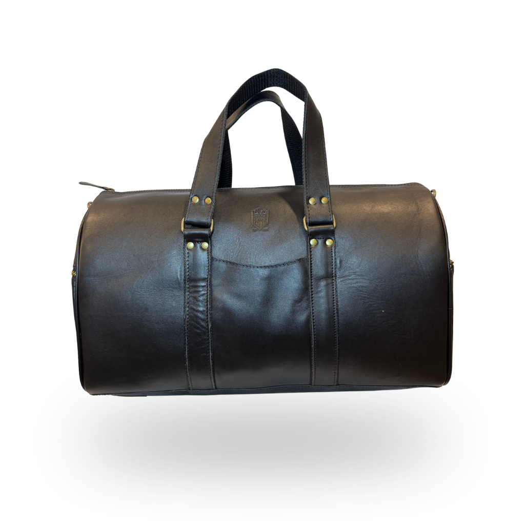 Maleta Duffle de Piel Genuina – Negro / Café