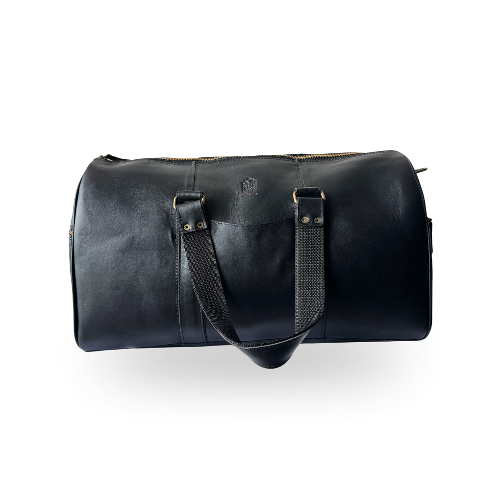 Maleta Duffle de Piel Genuina – Negro / Café