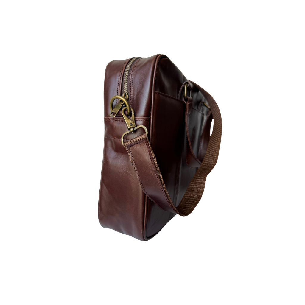 Maletín de Piel Genuina – Negro / Café