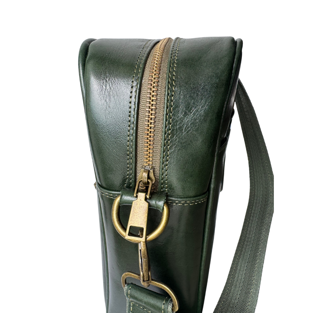 Maletín de Piel Genuina – Edición Exclusiva Verde Esmeralda & Azul Marino