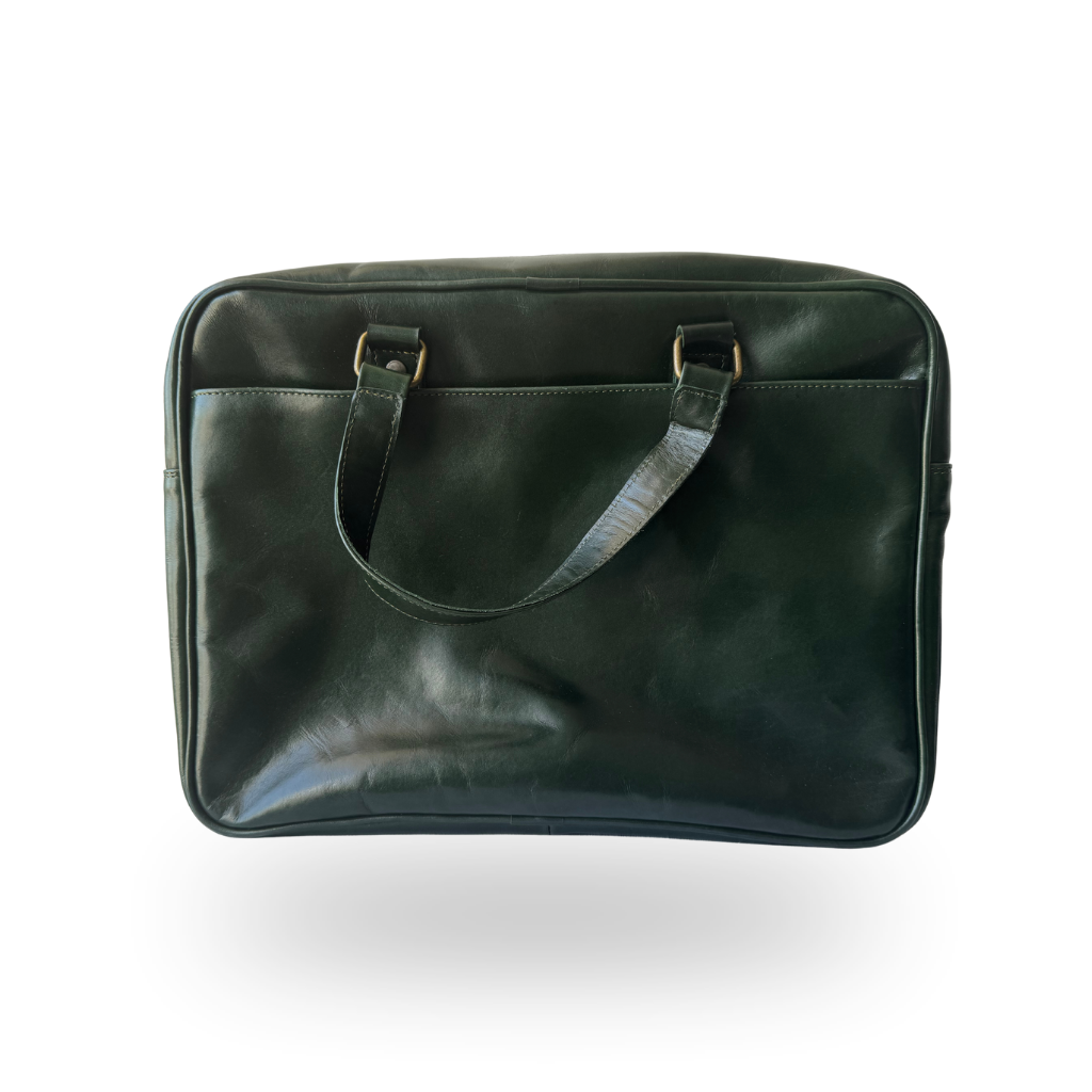 Maletín de Piel Genuina – Edición Exclusiva Verde Esmeralda & Azul Marino