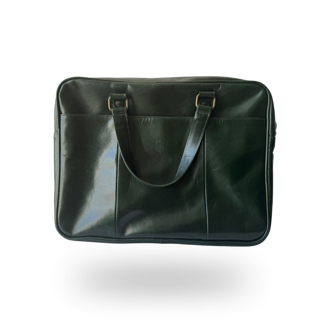 Maletín de Piel Genuina – Edición Exclusiva Verde Esmeralda & Azul Marino