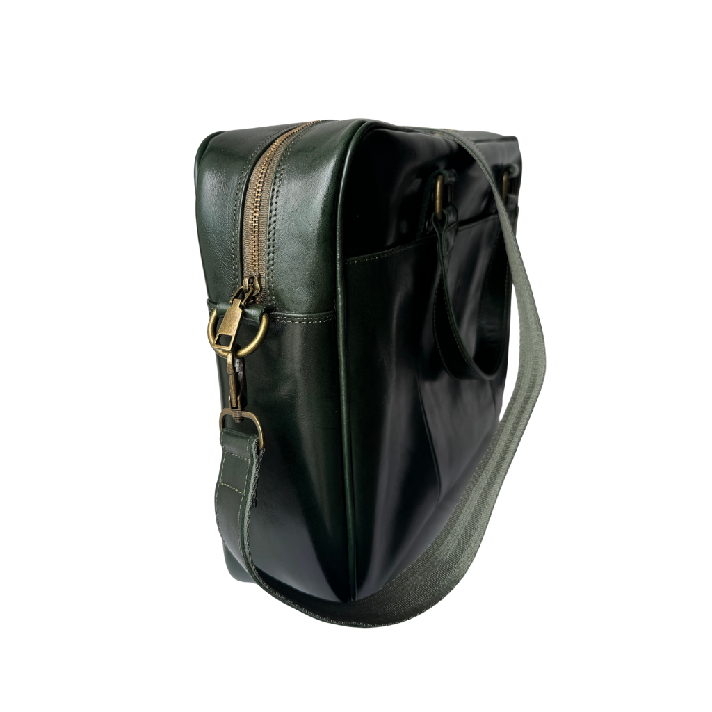 Maletín de Piel Genuina – Edición Exclusiva Verde Esmeralda & Azul Marino