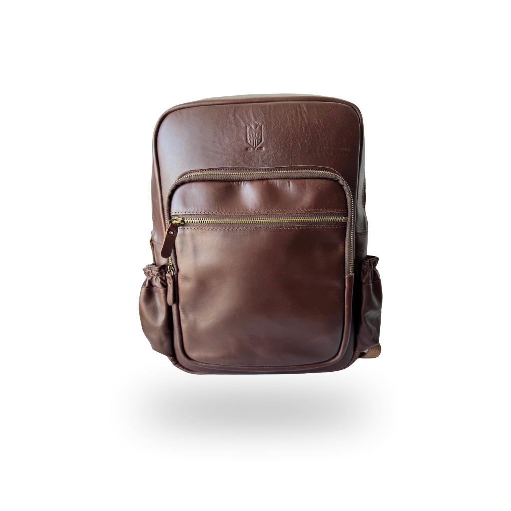 Mochila de Piel Genuina – Negro / Café