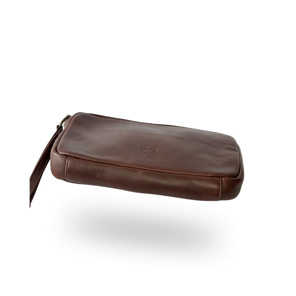 Neceser Slim de Piel Genuina – Negro / Café