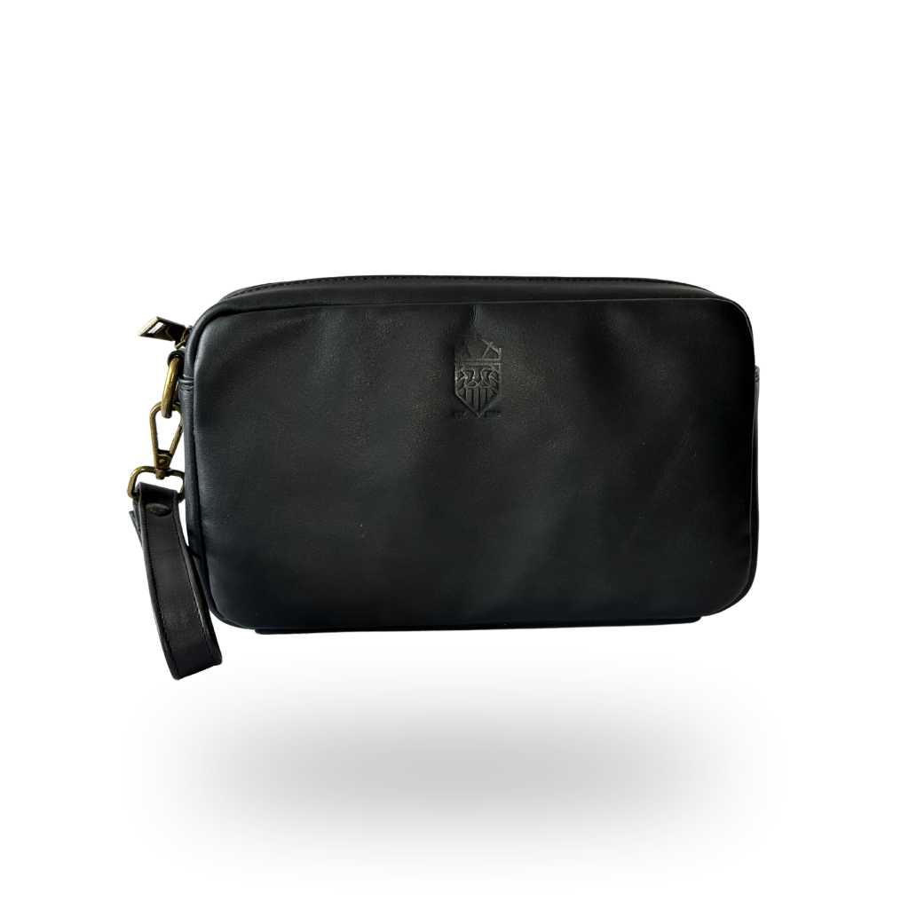 Neceser Slim de Piel Genuina – Negro / Café