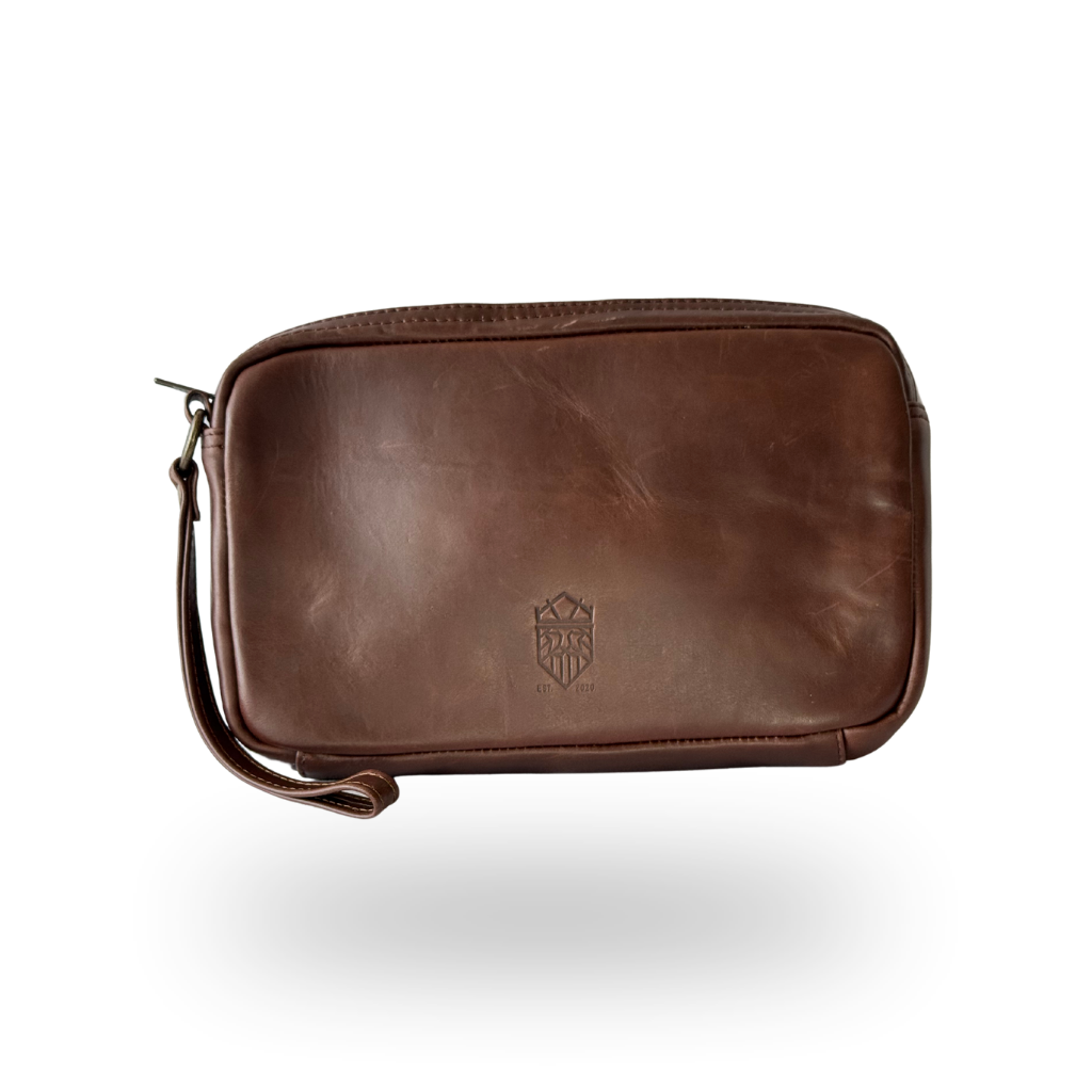 Neceser Slim de Piel Genuina – Negro / Café