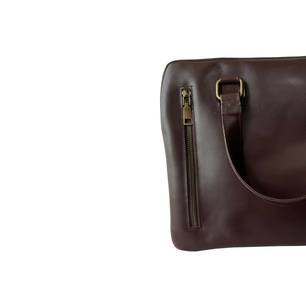 Porta Laptop de Piel Genuina – Negro / Café