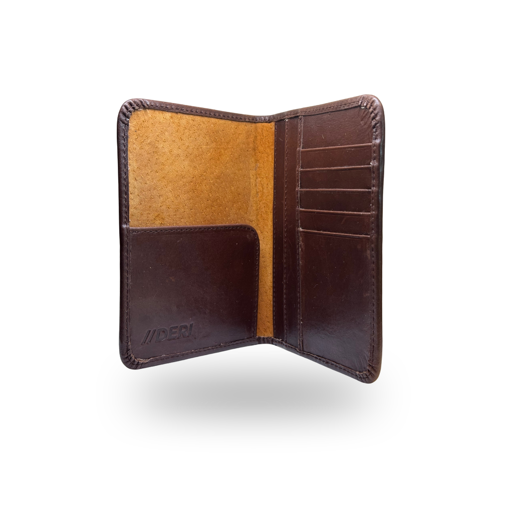 Porta Pasaporte de Piel Genuina – Negro / Café