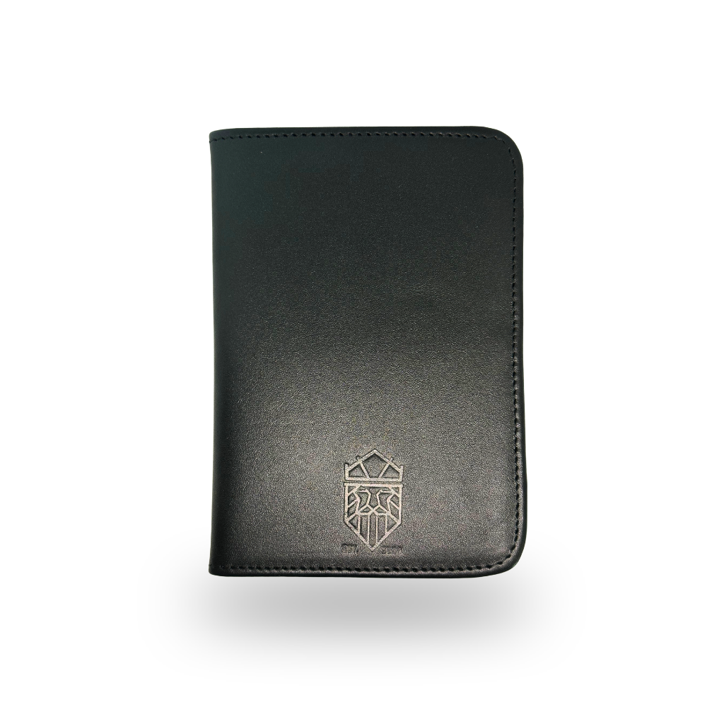 Porta Pasaporte de Piel Genuina – Negro / Café