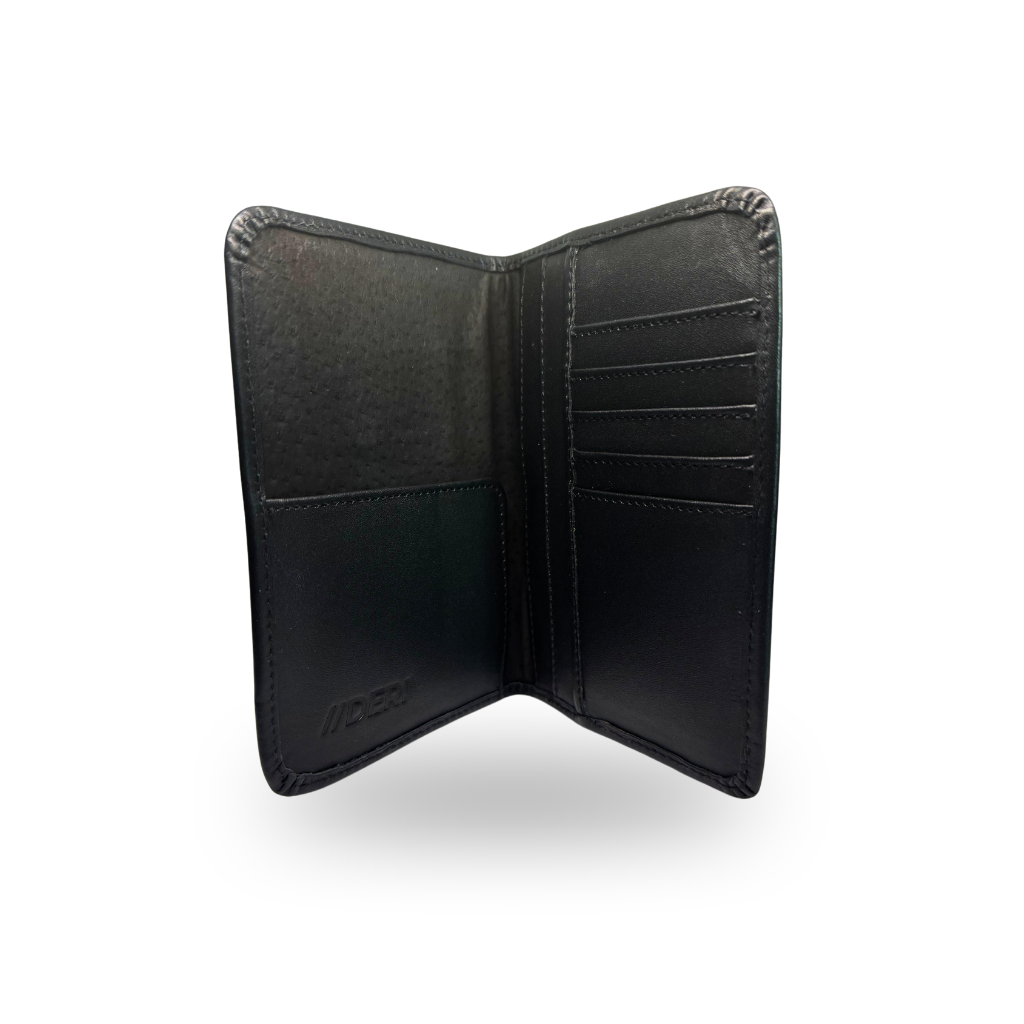 Porta Pasaporte de Piel Genuina – Negro / Café
