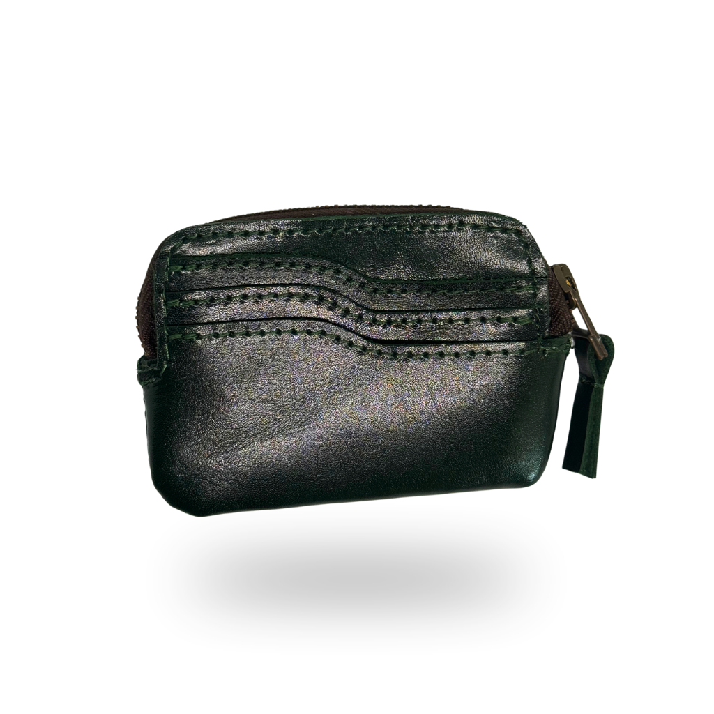 Tarjetero Monedero de Piel Genuina – Verde Edición Exclusiva