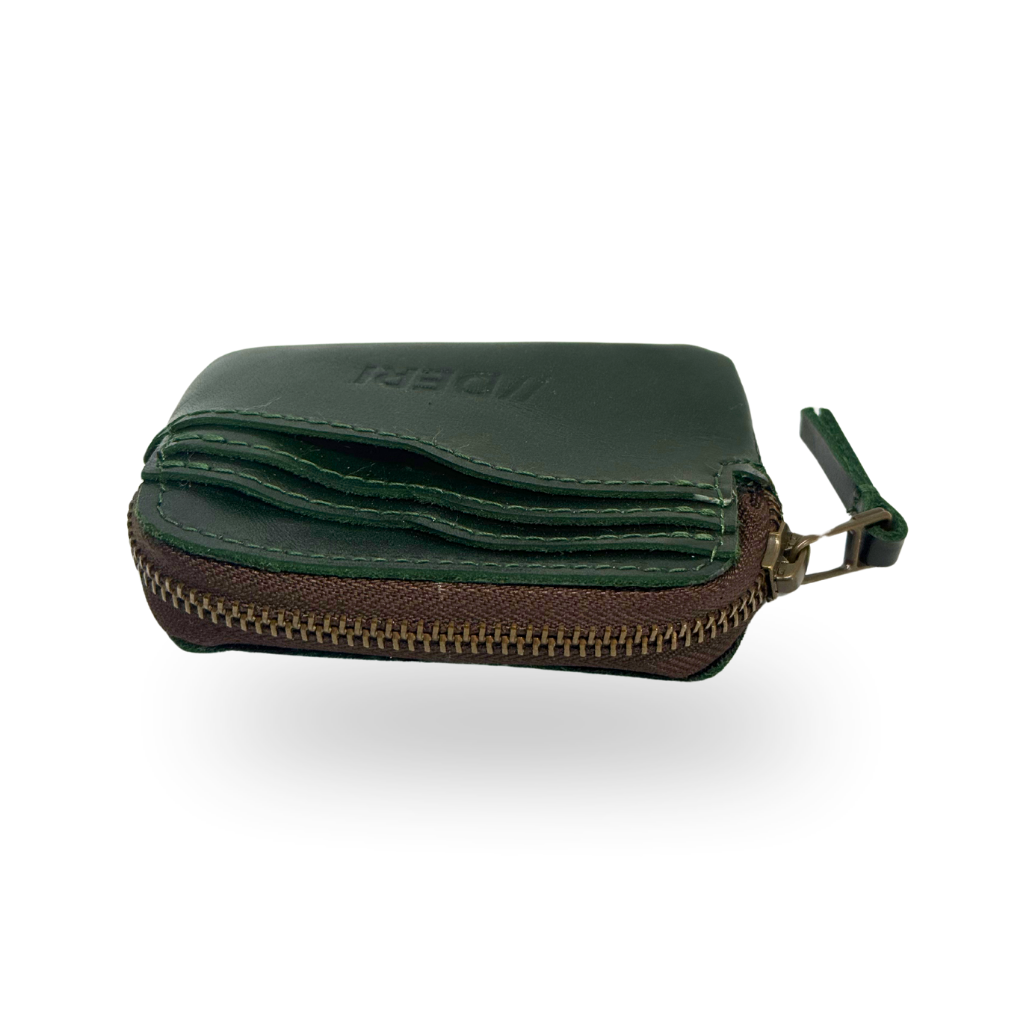 Tarjetero Monedero de Piel Genuina – Verde Edición Exclusiva