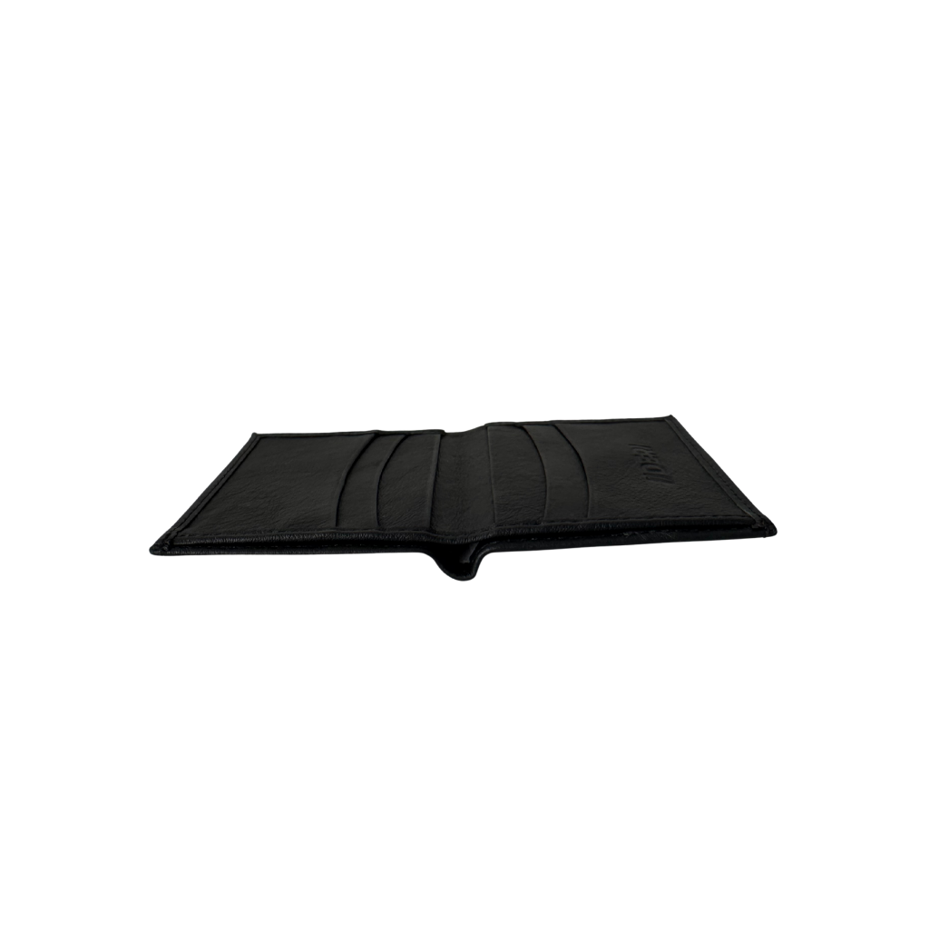 Cartera Bifold de Piel Genuina – Negro / Café