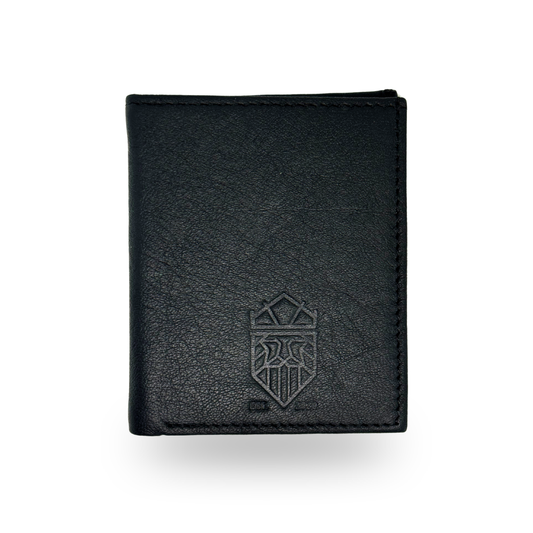 Cartera Bifold de Piel Premium – Negro / Café