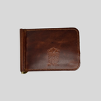 Genuine Leather Money Clip Wallet – Black/Brown