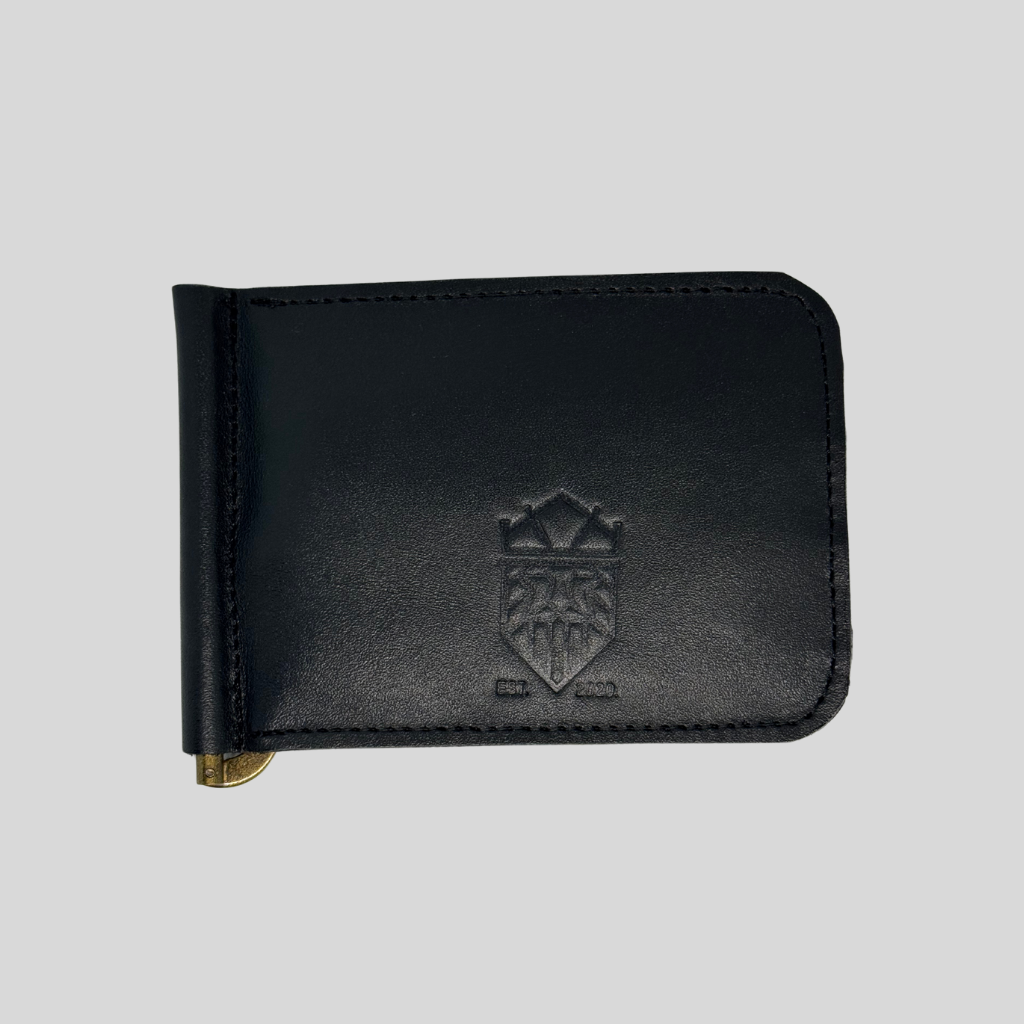 Genuine Leather Money Clip Wallet – Black/Brown