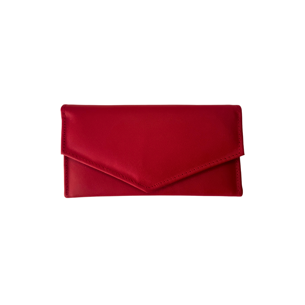 Cartera Mujer Piel Genuina - Rojo / Caoba