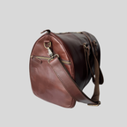 Genuine Leather Duffle Bag – Black / Brown
