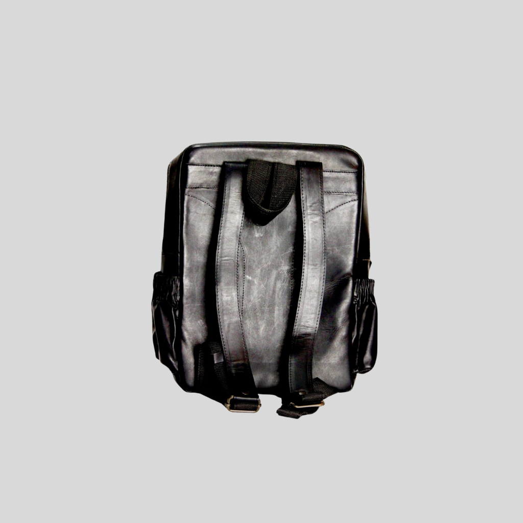 Genuine Leather Backpack – Black / Brown