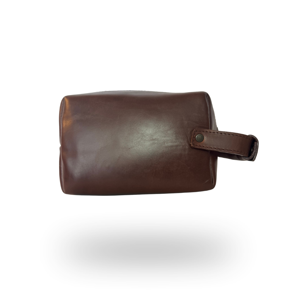 Genuine Leather Toiletry Bag – Black / Brown