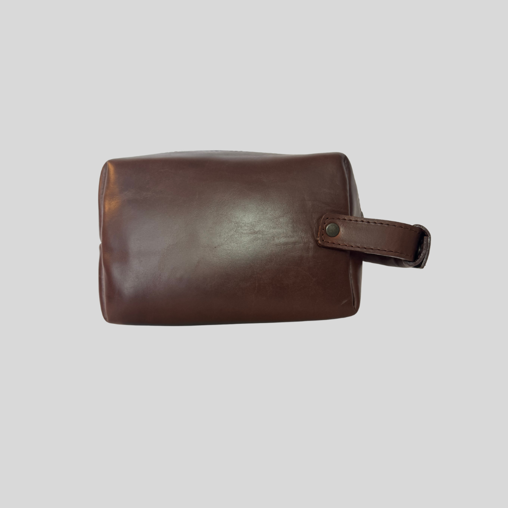 Genuine Leather Toiletry Bag – Black / Brown