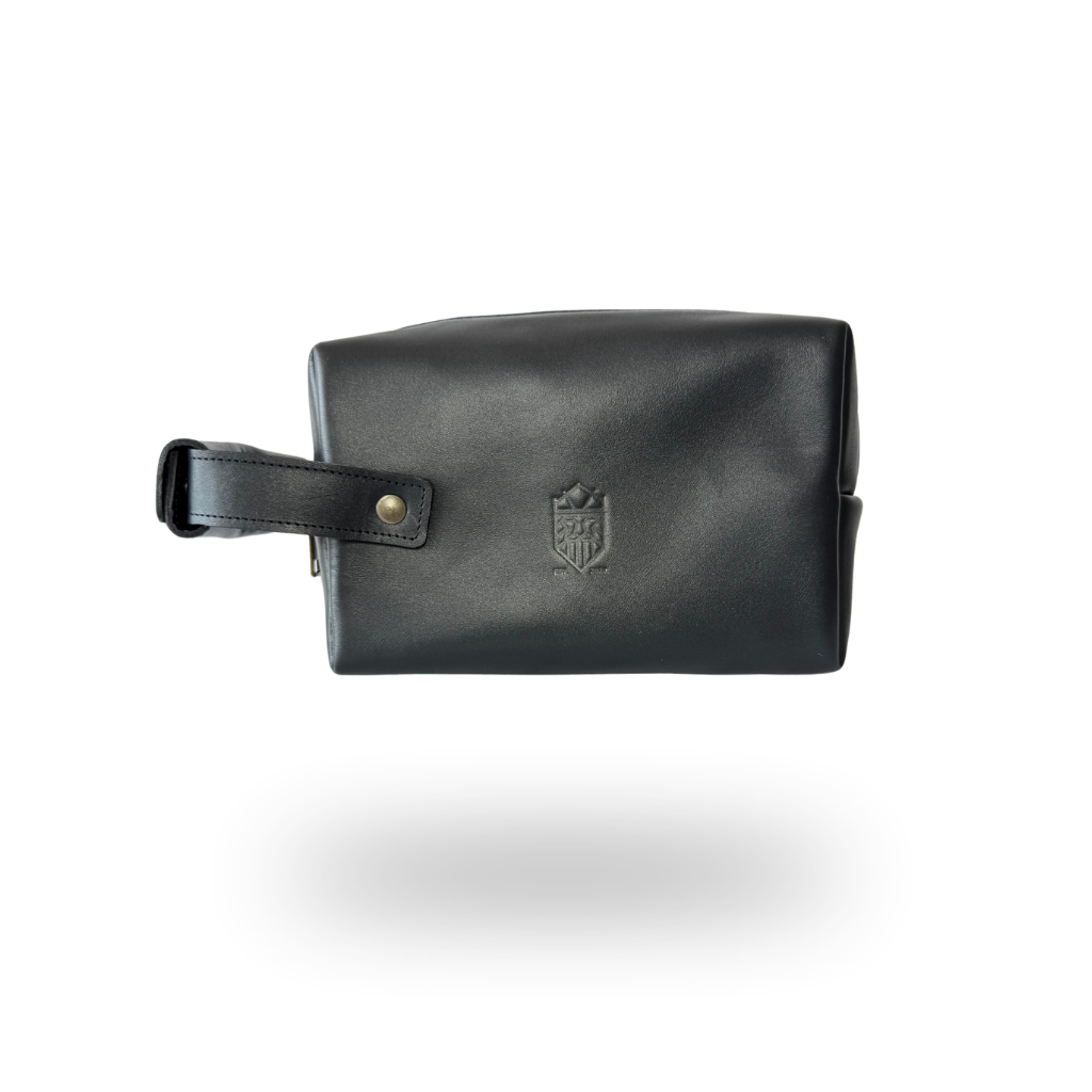Genuine Leather Toiletry Bag – Black / Brown