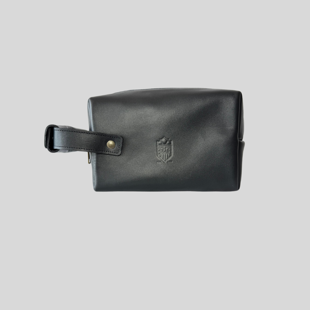 Genuine Leather Toiletry Bag – Black / Brown