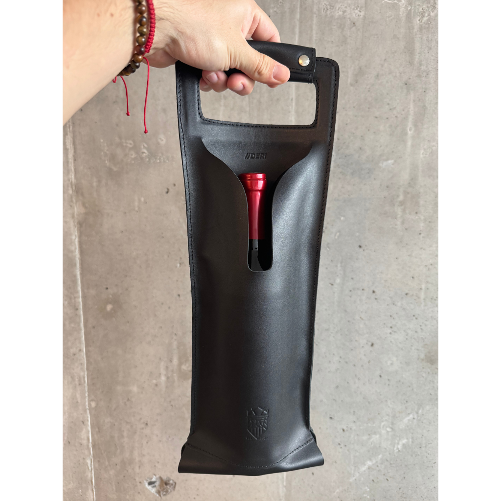 Porta Botella de Piel Genuina