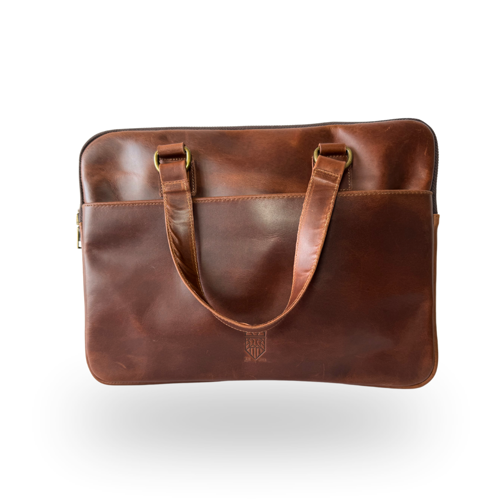 Porta Laptop de Piel Genuina – Miel