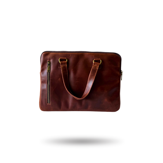 Porta Laptop de Piel Genuina – Negro / Café / Miel
