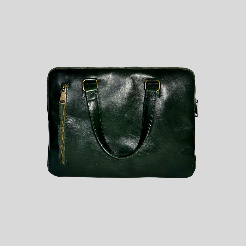 Genuine Leather Laptop Case – Green/Blue Exclusive Edition