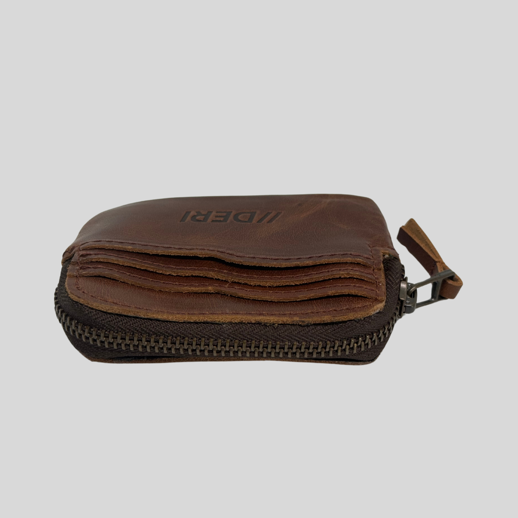 Tarjetero Monedero de Piel Genuina – Negro / Café / Verde