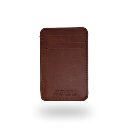 Tarjetero Slim de Piel Genuina – Negro / Miel