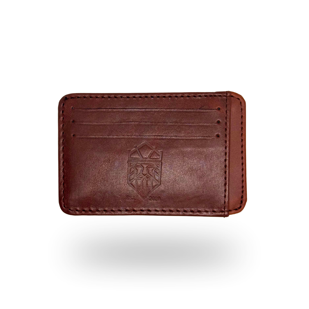 Tarjetero Slim de Piel Genuina – Negro / Miel