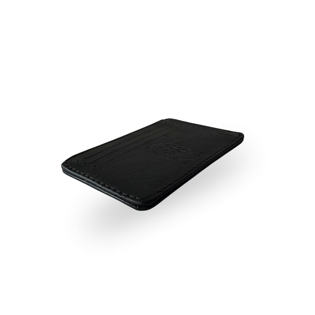 Tarjetero Slim de Piel Genuina – Negro